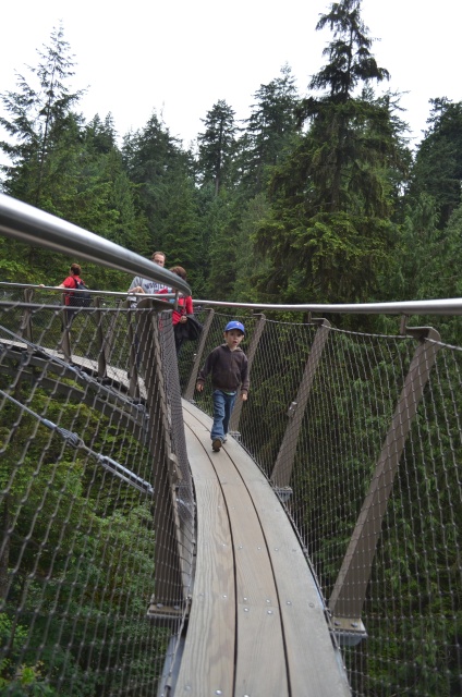 Child on Capilano skywalk.